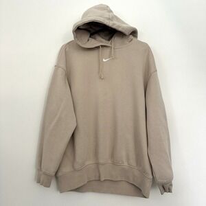 Nike Center Swoosh Hoodie Womens Small Oversized Orewood Fleece Phoenix